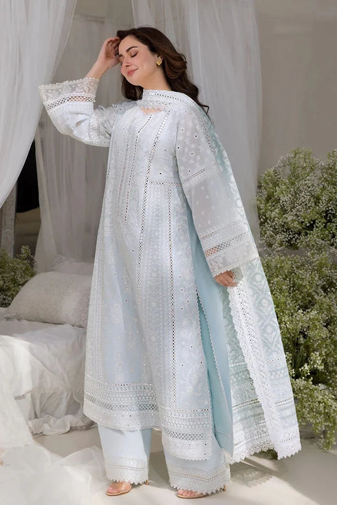 FAIRY CLOTHES -3PC EMBROIDED LAWN DRESS EMBROIDERED COTTON NET DUPPATA - FCO-29 BR-1153