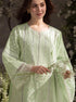 FAIRY CLOTHES -3PC EMBROIDED LAWN DRESS EMBROIDERED COTTON NET DUPPATA - FCO-29 Green BR-1153