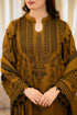 LIBAAS-3PC DHANAK EMBROIDERED SHIRT WITH DHANAK EMBROIDERED SHAWL & EMB TROUSER-BIC-4183