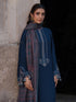 IZEL-3PC DHANAK EMBROIDERED SHIRT WITH COURTRAI PRINTED SHAWL & TROUSER-FW-227