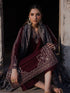 IZEL-3PC DHANAK EMBROIDERED SHIRT WITH COURTRAI PRINTED SHAWL & TROUSER-FW-224