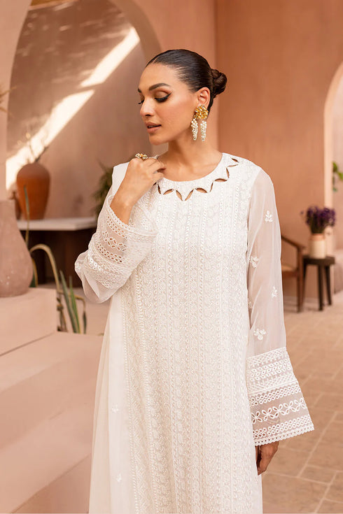 AZURE -3PC FULLY FANCY EMBROIDERED CHIFFON DRESS WITH EMBROIDERED PURE CHIFFON DUPATTA- FPW-117