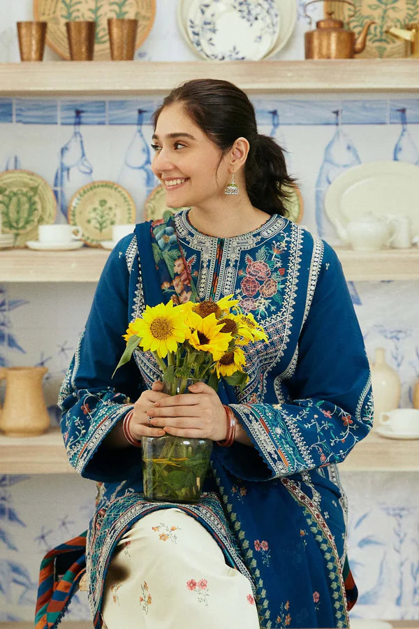 COCO BY ZARA SHAHJAHAN LAWN EMBROIDERED SHIRT WITH PRINTED MONAR DUPPATA  CZS-02