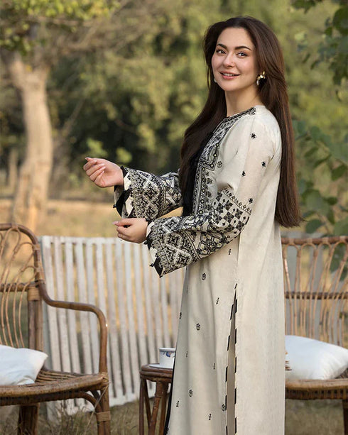 ZARA SHAHJAHAN-3PC EMBROIDRED LAWN SHIRT LAWN TROUSER AND CHIFFON EMBROIDERED DUPPATA FCF-002
