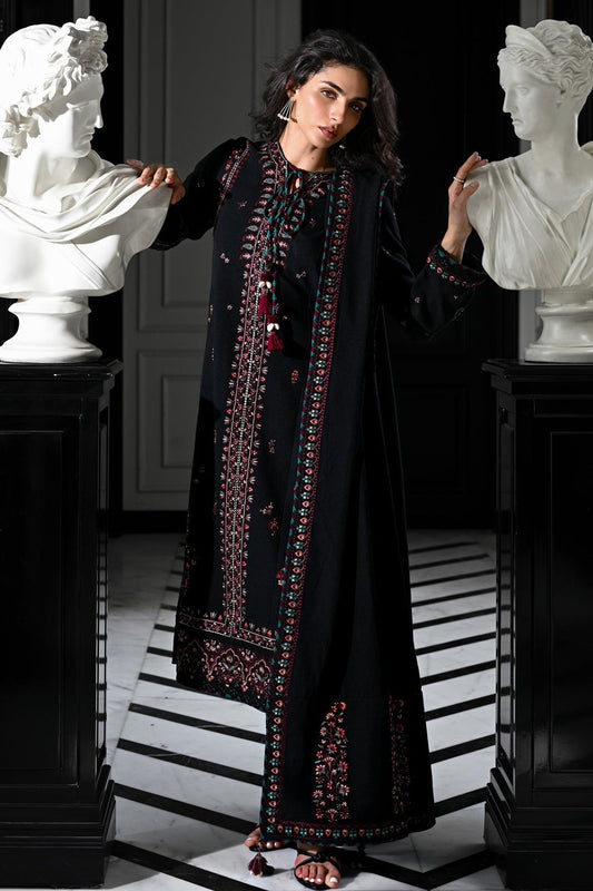 BATIK-3PC DHANAK EMBROIDERED SHIRT WITH DHANAK EMBROIDERED SHAWL AND TROUSER-FW-6