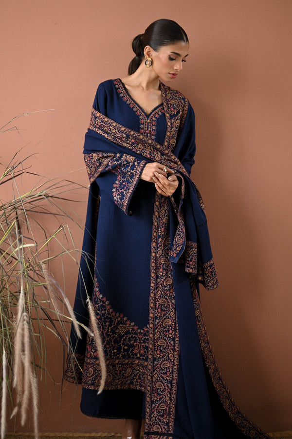 BATIK-3PC DHANAK EMBROIDERED SHIRT WITH DHANAK EMBROIDERED SHAWL AND TROUSER-FW-231
