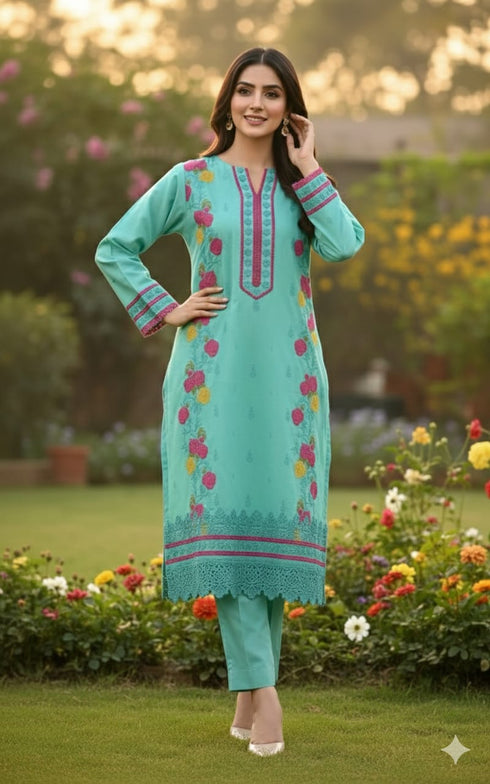 FAIRY CLOTHES -2PC EMBROIDED LAWN DRESS - FCO-17