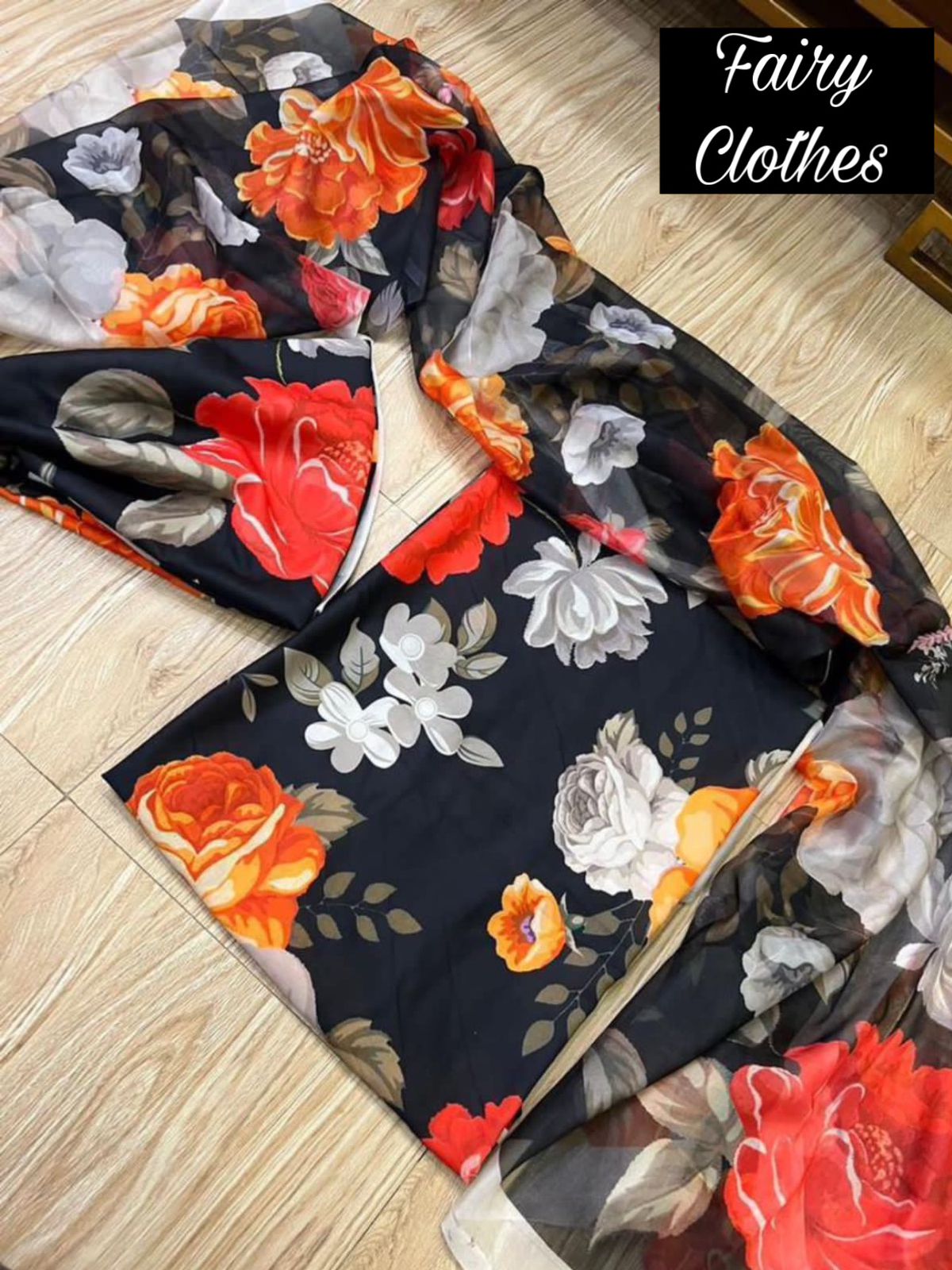 BAROQUE -3PC PRINTED LAWN DRESS WITH SILK DUPATTA- FP-43