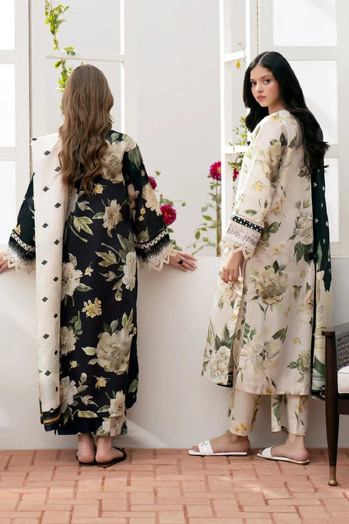 BAROQUE -3PC PRINTED KARANDI WITH PRINTED KARANDI SHAWL- FW-101