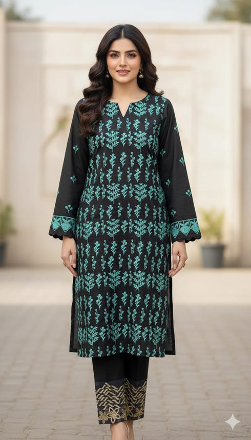 FAIRY CLOTHES -2PC EMBROIDED LAWN DRESS - FCO-31