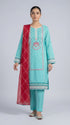 FAIRY CLOTHES-3PC EMBROIDED LAWN DRESS WITH EMBROIDED CHIFFON DUPATTA- FCO-49