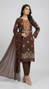 FAIRY CLOTHES-3PC EMBROIDED LAWN DRESS WITH EMBROIDED CHIFFON DUPATTA- FCO-50