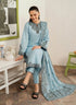 GRANEUT-3PC EMBROIDERED LAWN DRESS WITH PRINTED MONAR DUPPATA - FW-132 SKY BLUE