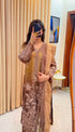 Fairy Clothes -EMBROIDED CUTWORK LINEN DRESS WITH FOUR SIDE EMBROIDED SILK DUPATTA FN-143