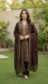 AIRY CLOTHES -3PC EMBROIDED LAWN DRESS WITH EMBROIDED CHIFFON DUPATTA- FCO-34