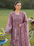 ELAF -EMBROIDED CUTWORK LAWN DRESS WITH COTTON NET EMBROIDED DUPATTA FN-128 PURPLE