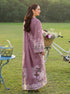 ELAF -EMBROIDED CUTWORK LAWN DRESS WITH COTTON NET EMBROIDED DUPATTA FN-128 PURPLE