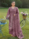 ELAF -EMBROIDED CUTWORK LAWN DRESS WITH COTTON NET EMBROIDED DUPATTA FN-128 PURPLE