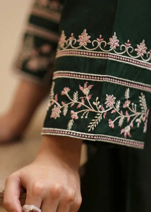 URGE -3PC EMBROIDERED DHANAK DRESS WITH DHANAK WOOL SHAWL- FW-137