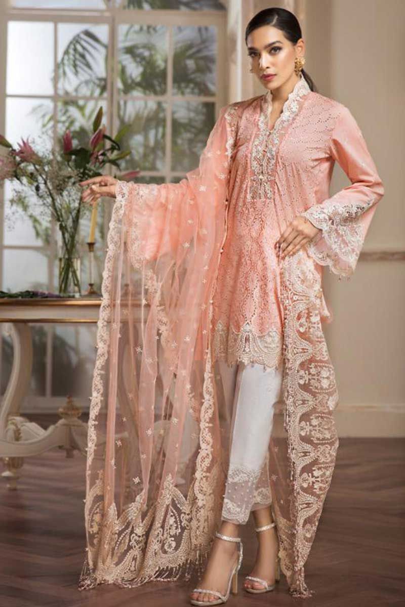 ANAYA 3PC HEAVY EMBROIDERED CHICKEN KARI DRESS WITH FULLY HEAVY EMBROIDERED NET DUPATTA FN 36