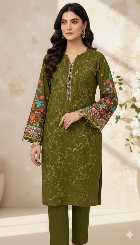 FAIRY CLOTHES -2PC EMBROIDED LAWN DRESS - FCO-13