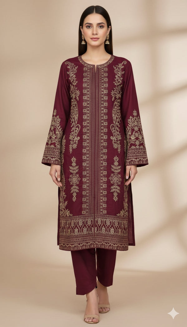 FAIRY CLOTHES -2PC EMBROIDED LAWN DRESS - FCO-11