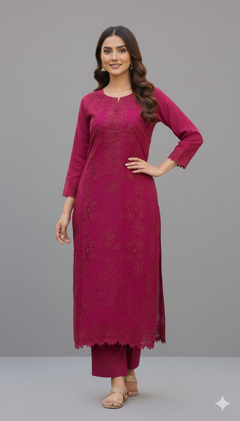 FAIRY CLOTHES -2PC EMBROIDED LAWN DRESS - FCO-09