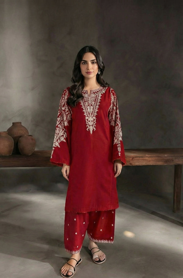 FAIRY CLOTHES -2PC EMBROIDED LAWN DRESS - FCO-01