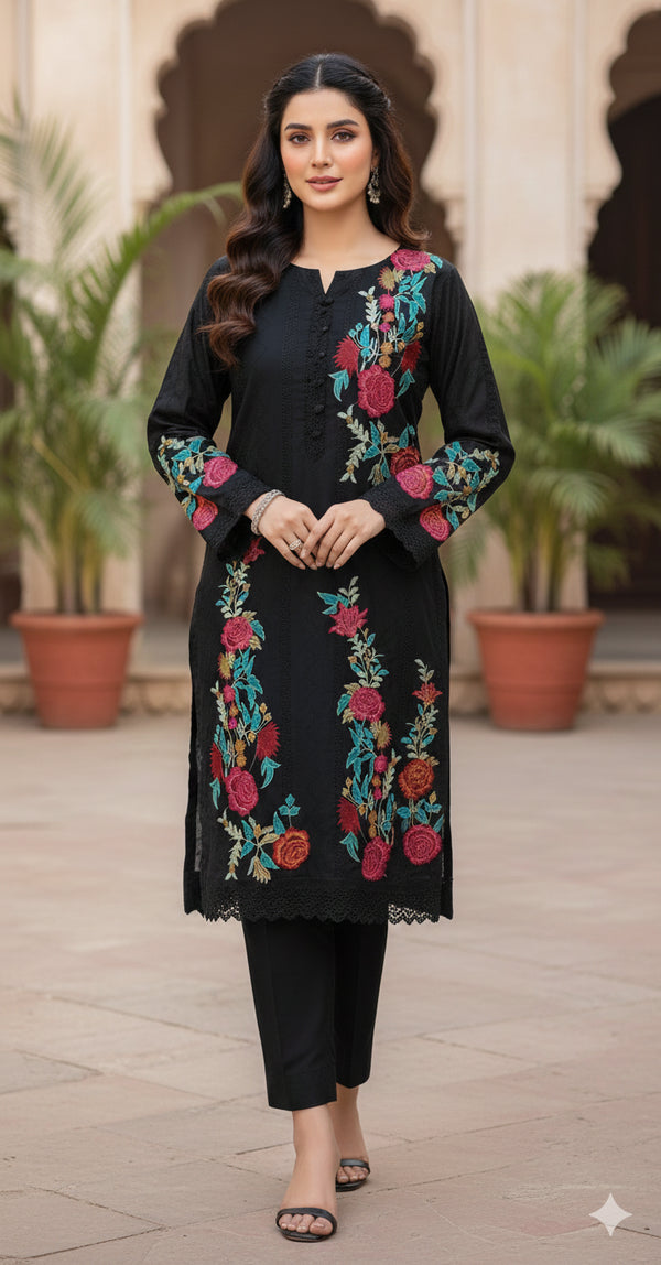 FAIRY CLOTHES -2PC EMBROIDED LAWN DRESS - FCO-08