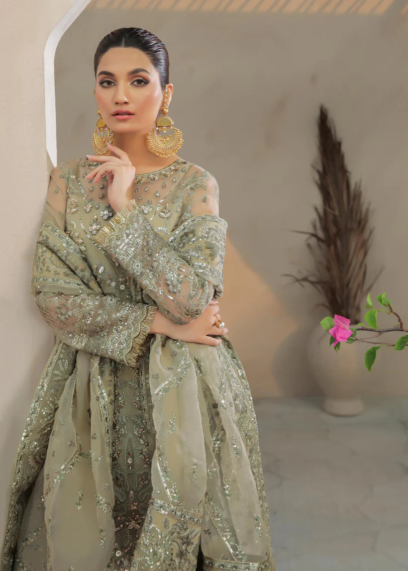 GULAAL -3PC FANCY HEAVY EMBROIDERED ORGANZA DRESS WITH 4 SIDE FULLY HEAVY EMBROIDERED ORGANZA DUPATTA- FPW-70