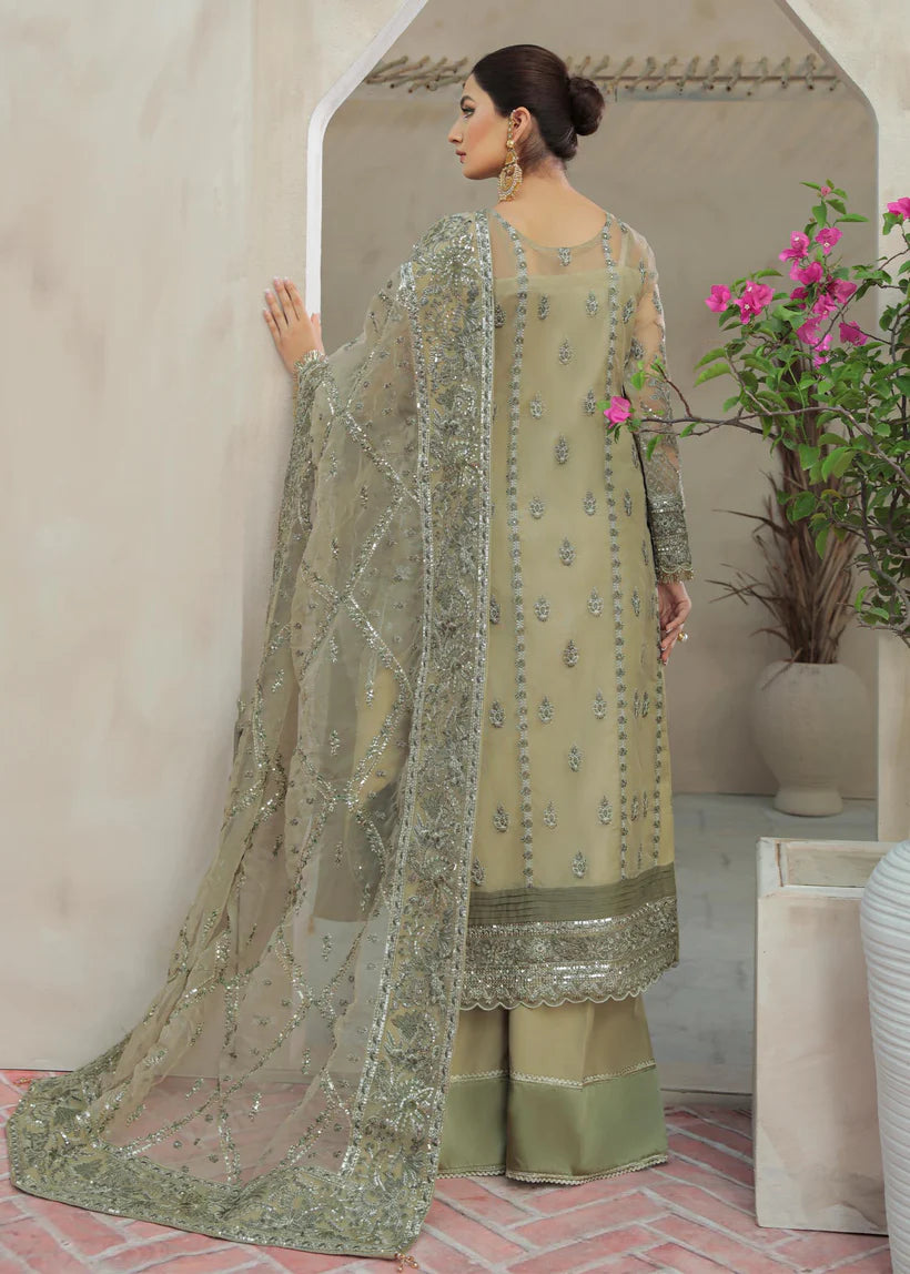 GULAAL -3PC FANCY HEAVY EMBROIDERED ORGANZA DRESS WITH 4 SIDE FULLY HEAVY EMBROIDERED ORGANZA DUPATTA- FPW-70