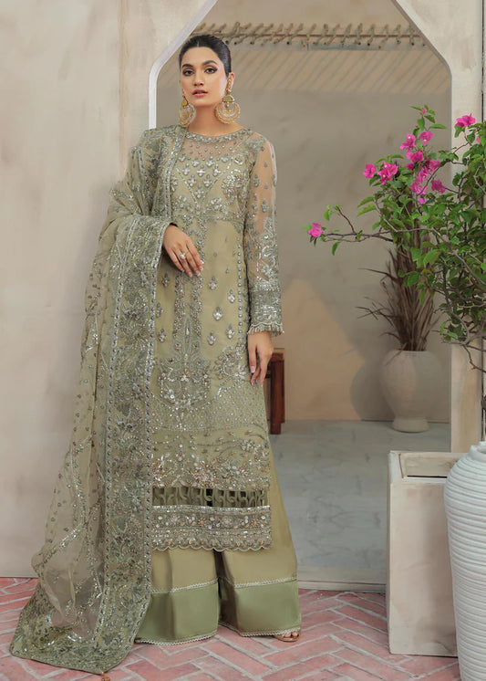 GULAAL -3PC FANCY HEAVY EMBROIDERED ORGANZA DRESS WITH 4 SIDE FULLY HEAVY EMBROIDERED ORGANZA DUPATTA- FPW-70