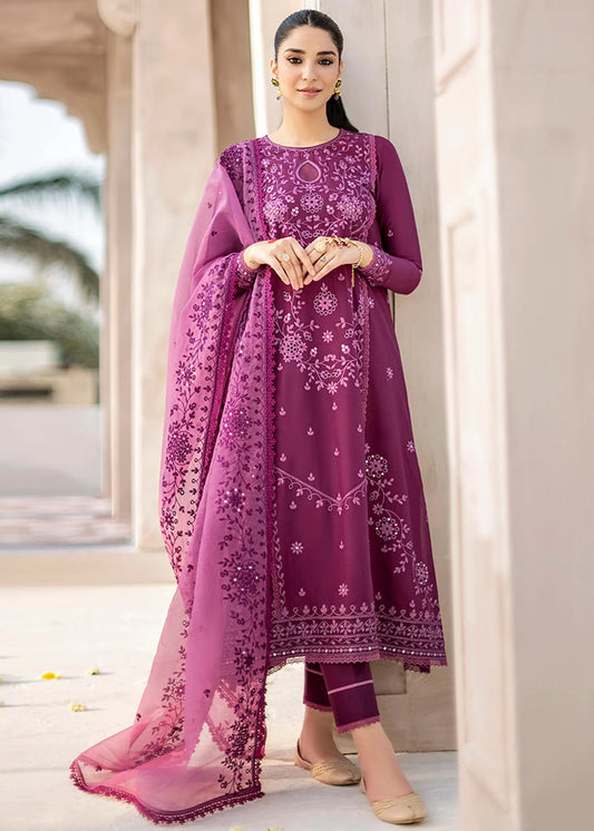 CROSS STITCH -3PC EMBROIDED LAWN DRESS WITH EMBROIDED ORGANZA DUPATTA- FCO-294