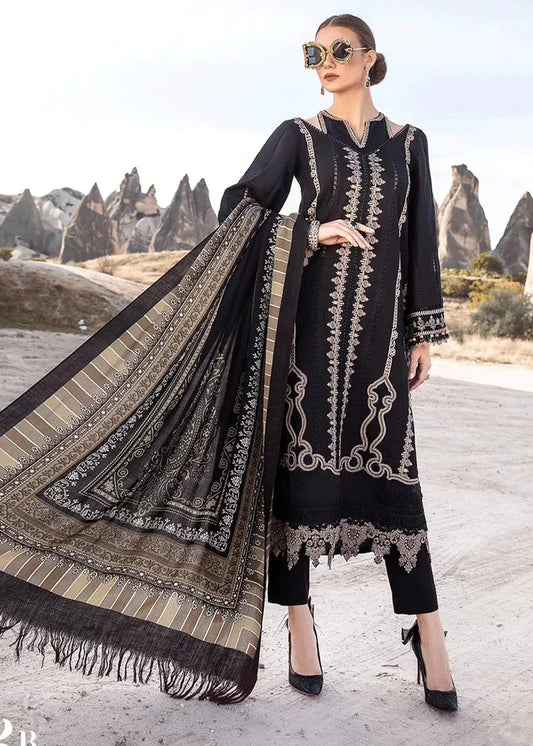 MARIA.B -3PC EMBROIDERED DHANAK DRESS WITH DHANAK WOOL SHAWL- FW-141