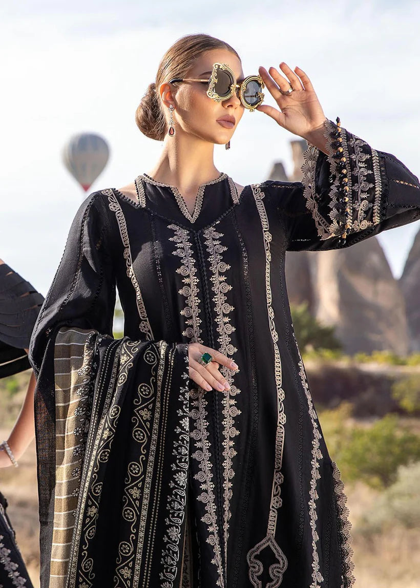 MARIA.B -3PC EMBROIDERED DHANAK DRESS WITH DHANAK WOOL SHAWL- FW-141