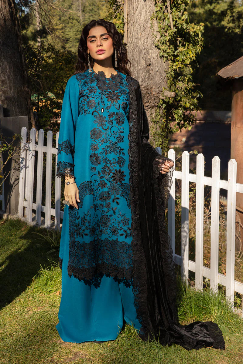 BAREEZE -3PC HEAVY EMBROIDERED LAWN DRESS WITH EMBROIDERED CHIFFON DUPATTA- EL-15