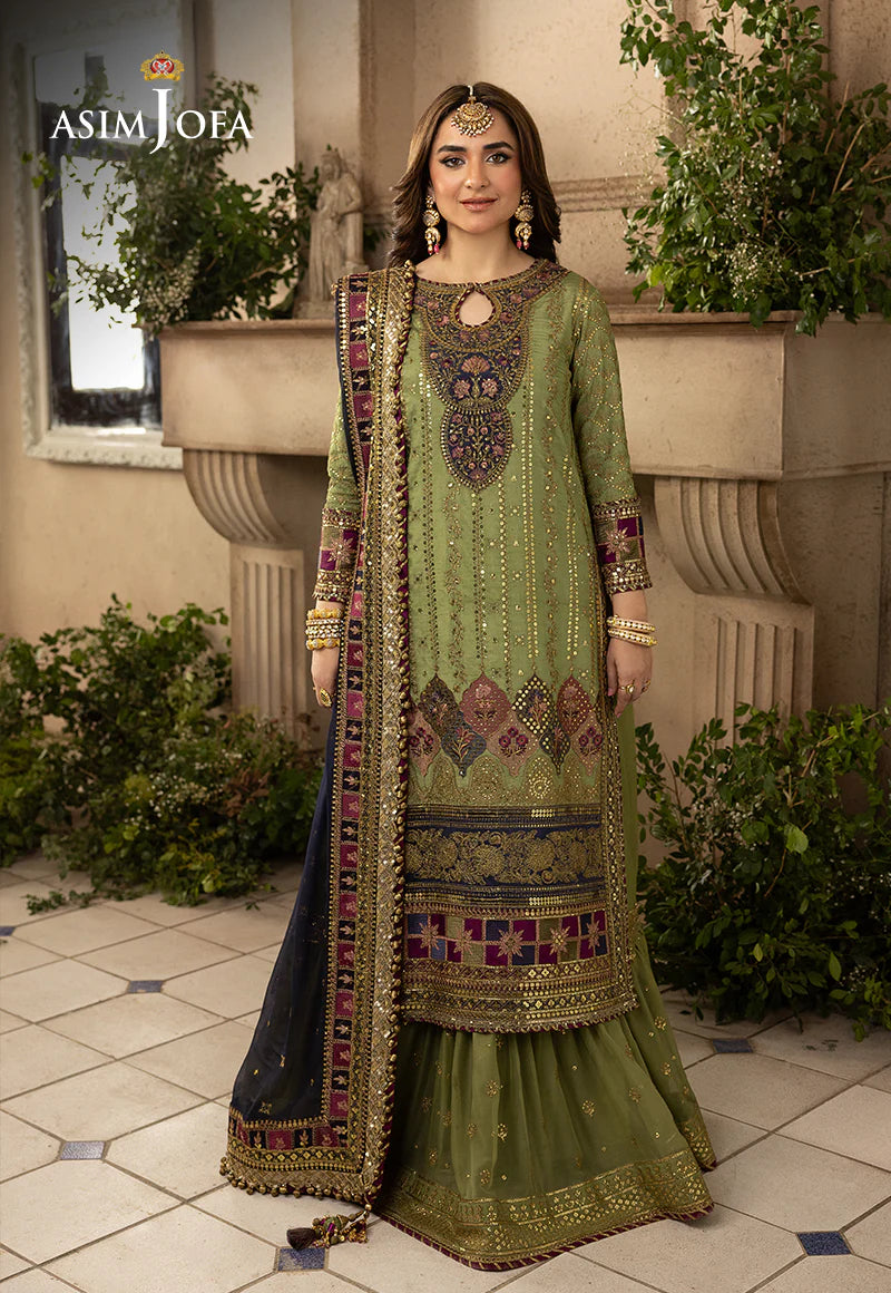 ASIM JOFA- -3PC FULLY FANCY EMBROIDERED CHIFFON DRESS WITH EMBROIDERED   Fairy Clothes
