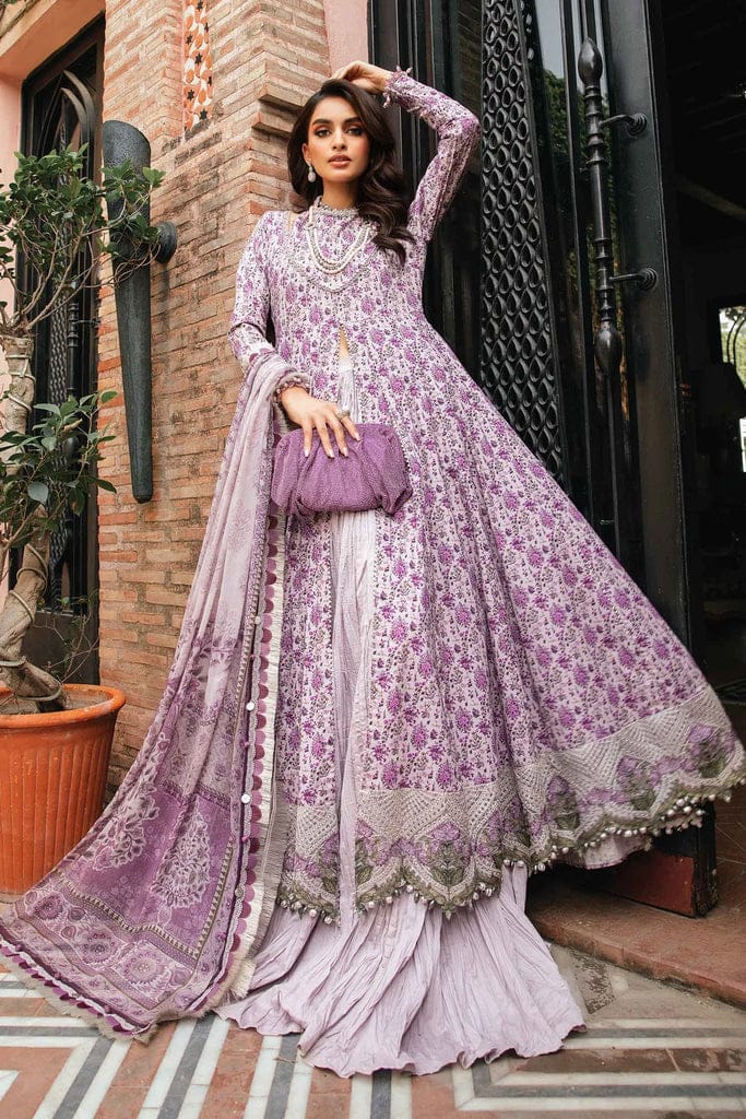 MARIA.B -3PC EMBROIDERED LAWN DRESS WITH PRINTED CHIFFON DUPATTA- FN-169