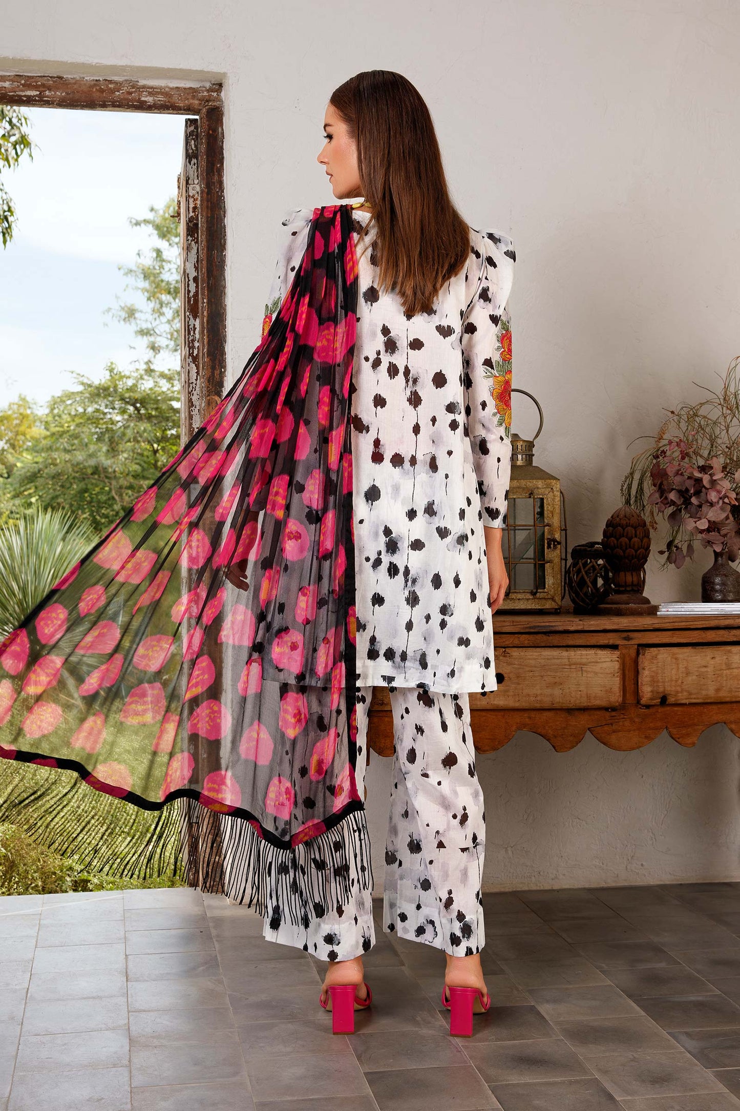 MARIA.B -PRINTED LAWN DRESS WITH CHIFFON DUPATTA- FCP-50