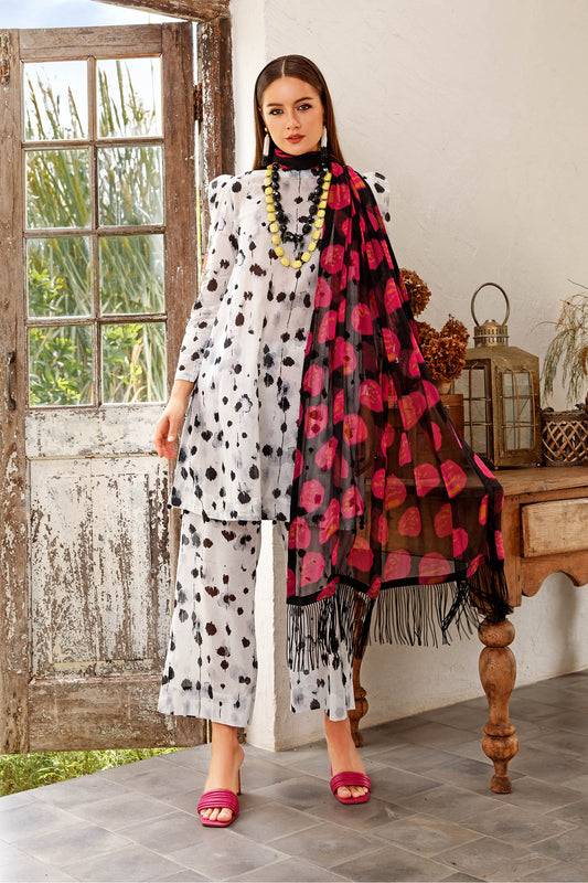 MARIA.B -PRINTED LAWN DRESS WITH CHIFFON DUPATTA- FCP-50