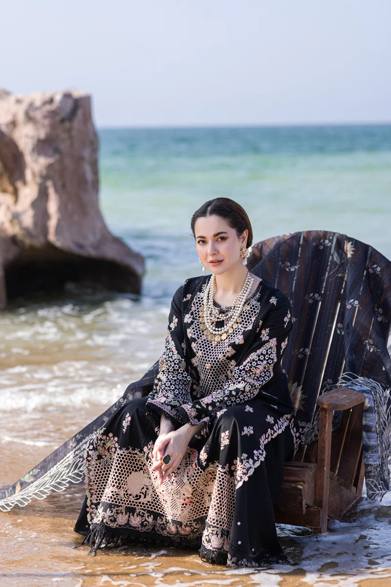 QALAMKAR -3PC FULLY HEAVY EMBROIDERED CUTWORK LAWN DRESS WITH HEAVY SILK EMBROIDERED  DUPATTA- FN-154