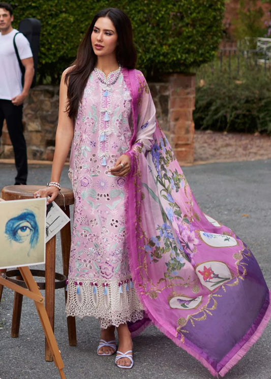 MUSHQ -3PC EMBROIDERED CHICKEN KARI LAWN DRESS WITH PRINTED SILK DUPATTA- FN-98