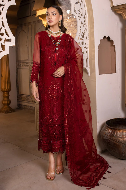 ZIBA -3PC FULLY FANCY EMBROIDERED CHIFFON DRESS WITH EMBROIDERED PURE CHIFFON DUPATTA- FPW-118