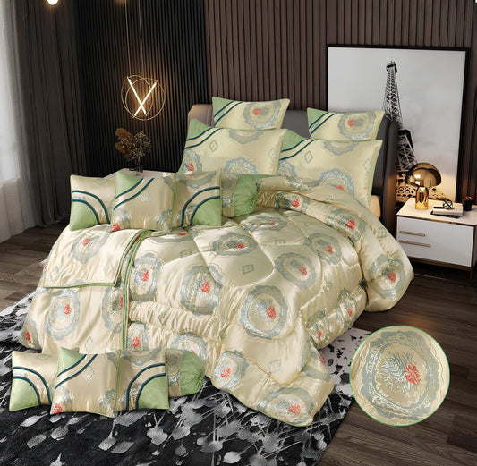 14 PCS FAIRY SHANGHAI BEDDING SET WITH FILLED COMFORTER 5 COLOURS