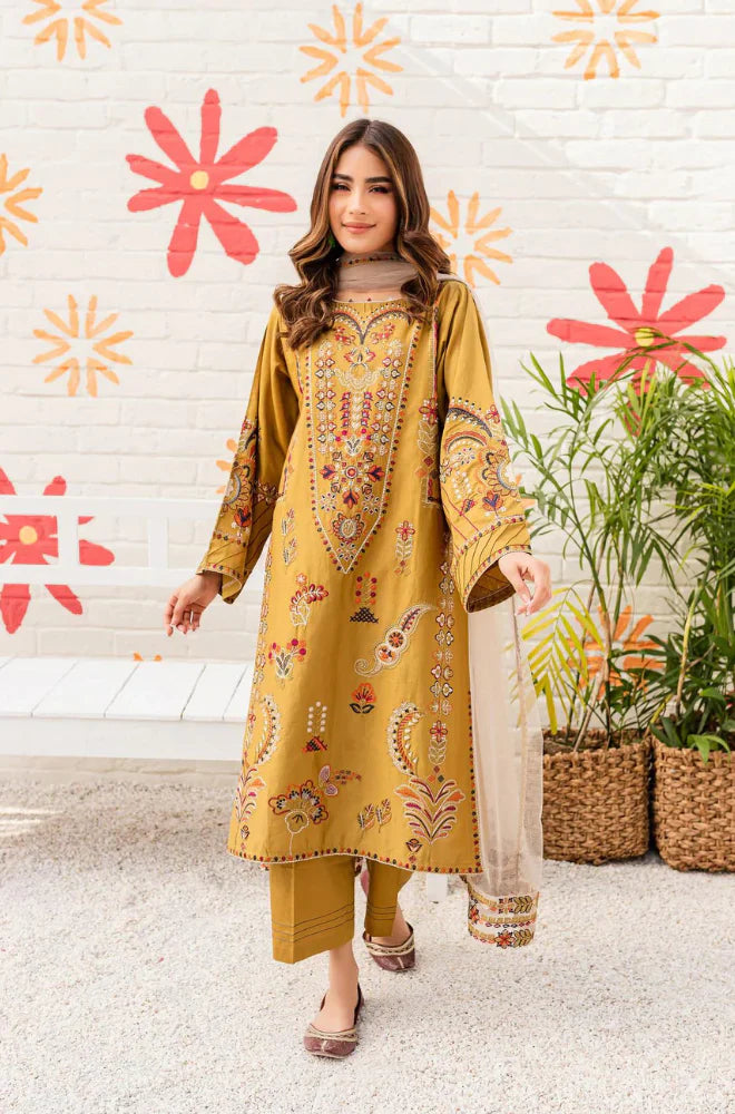 BEECHTREE -3PC EMBROIDED LAWN DRESS WITH EMBROIDED CHIFFON DUPATTA- EL-31