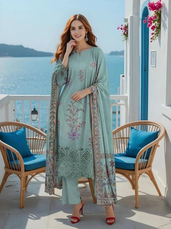 ALKARAM LAWN PRINTED SHIRT LAWN TROUSER WITH PRINTED DUPPATA ALK-04