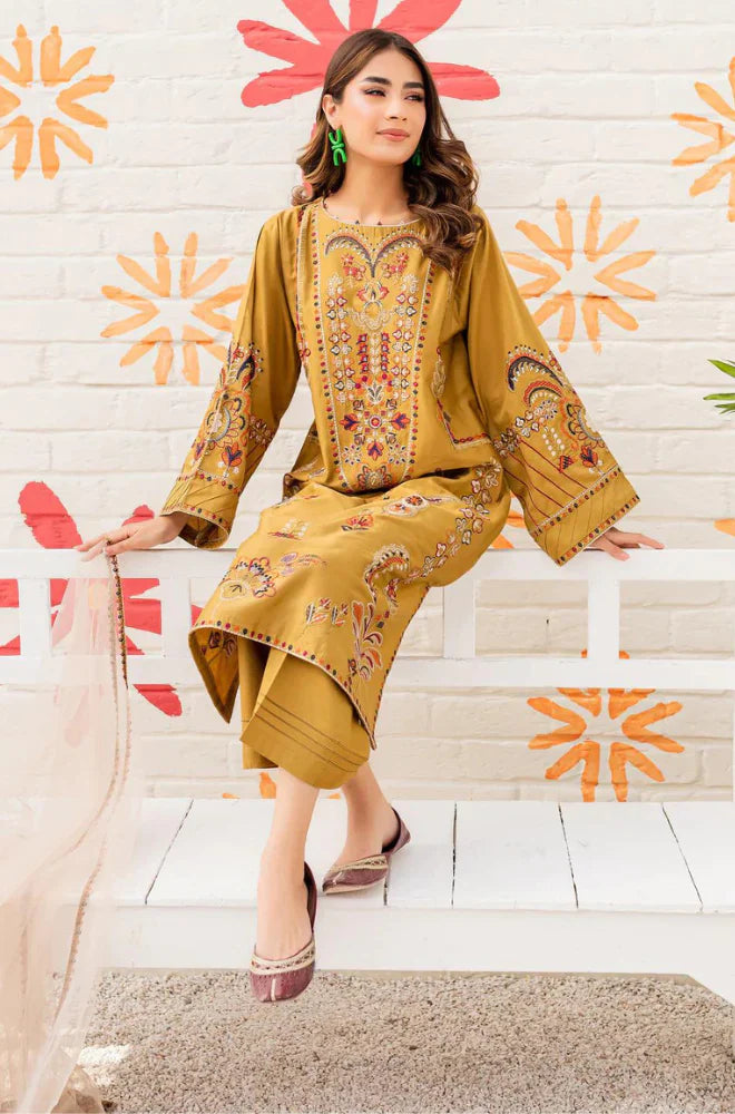 BEECHTREE -3PC EMBROIDED LAWN DRESS WITH EMBROIDED CHIFFON DUPATTA- EL-31