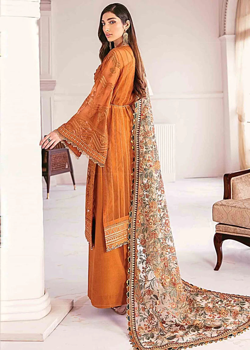 JAZMIN -3PC FANCY EMBROIDERED HANDMADE ORGANZA DRESS WITH FULLY HEAVY EMBROIDERED ORGANZA DUPATTA- FPW-52