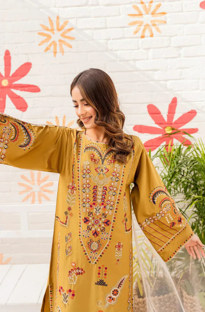 BEECHTREE -3PC EMBROIDED LAWN DRESS WITH EMBROIDED CHIFFON DUPATTA- EL-31