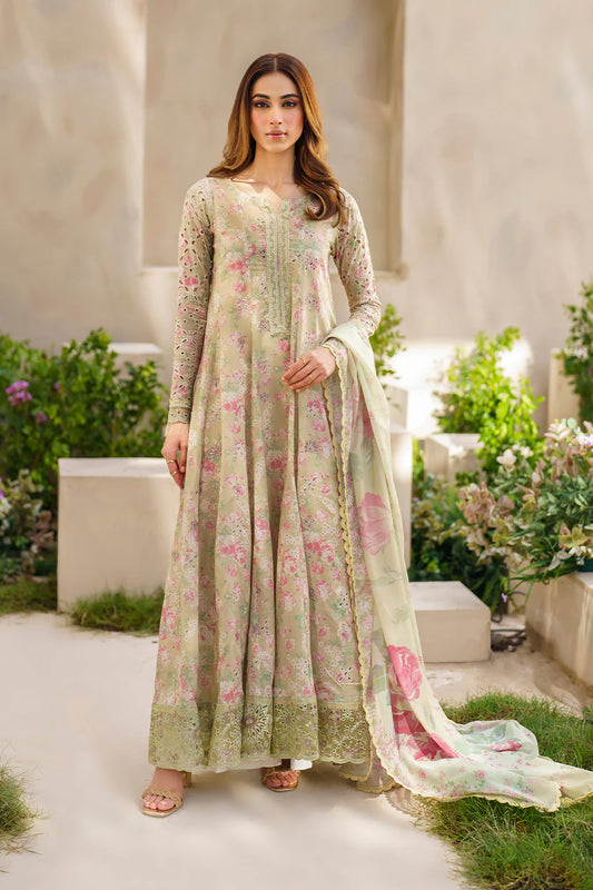 IZNIK-3PC EMBROIDERED LAWN DRESS WITH PRINTED CHIFFON DUPATTA- FN-161